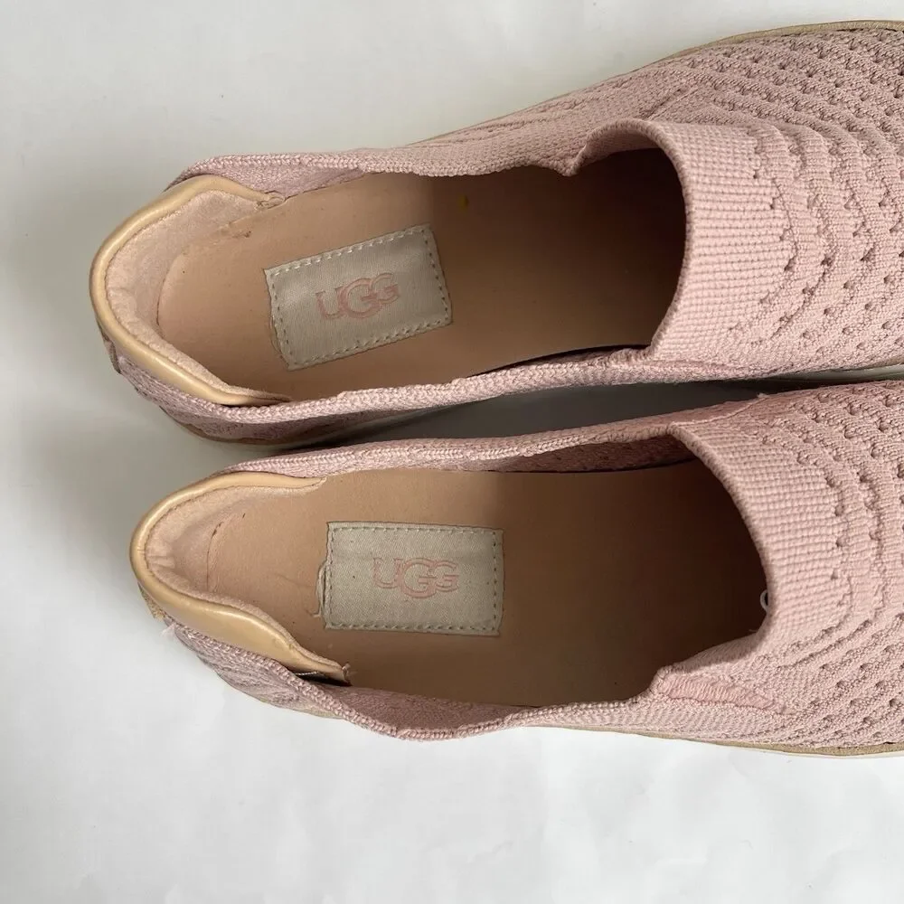 UGGs Women's Sammy Chevron Slip On‎ Comfort Knit Shoes Flats US 8 Pink